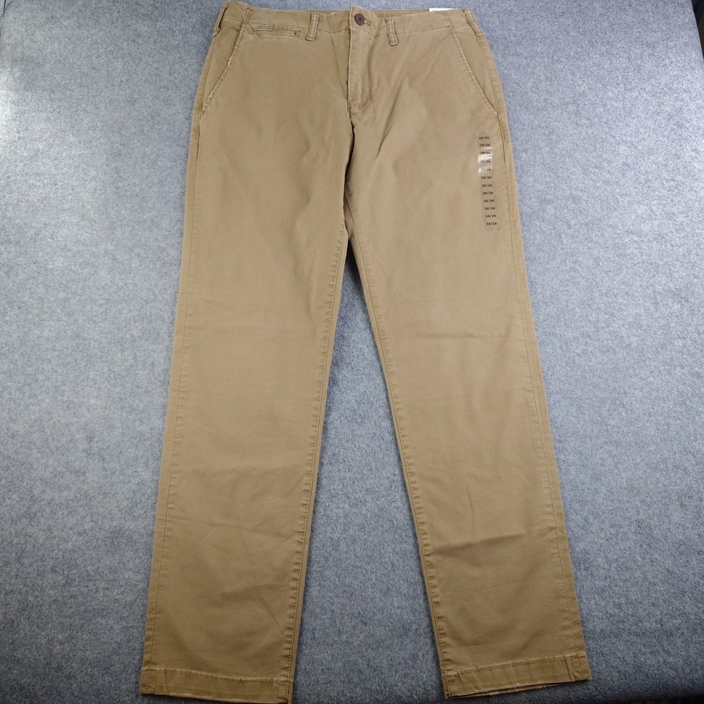 American Eagle Original Straight Lived In Khakis Mens 34x34 NWT Flex Stretch